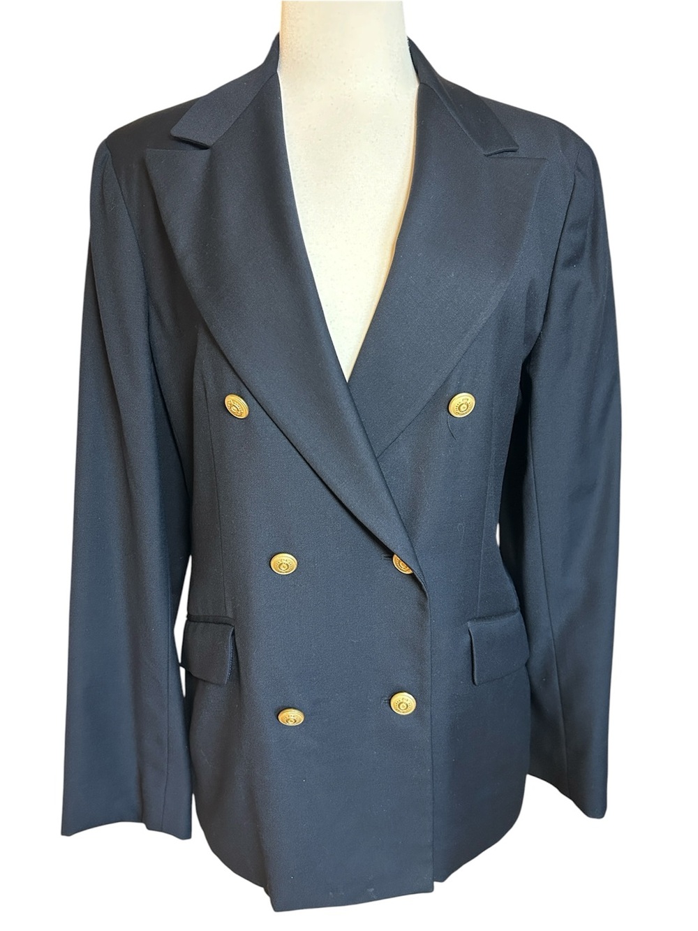 Vintage Brooks Brothers Preppy Wool double breasted blazer Navy women’s 12 - Picture 2 of 16